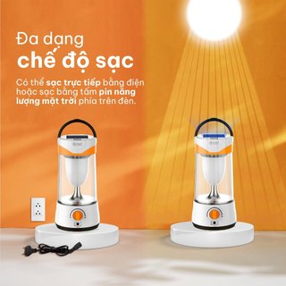 Ảnh 3 – Đèn Sạc Tích Điện LED Comet CRL3103S Siêu Sáng 10W, Sạc Điện & Năng Lượng Mặt Trời, Dùng đến 25 Giờ, BH 12T