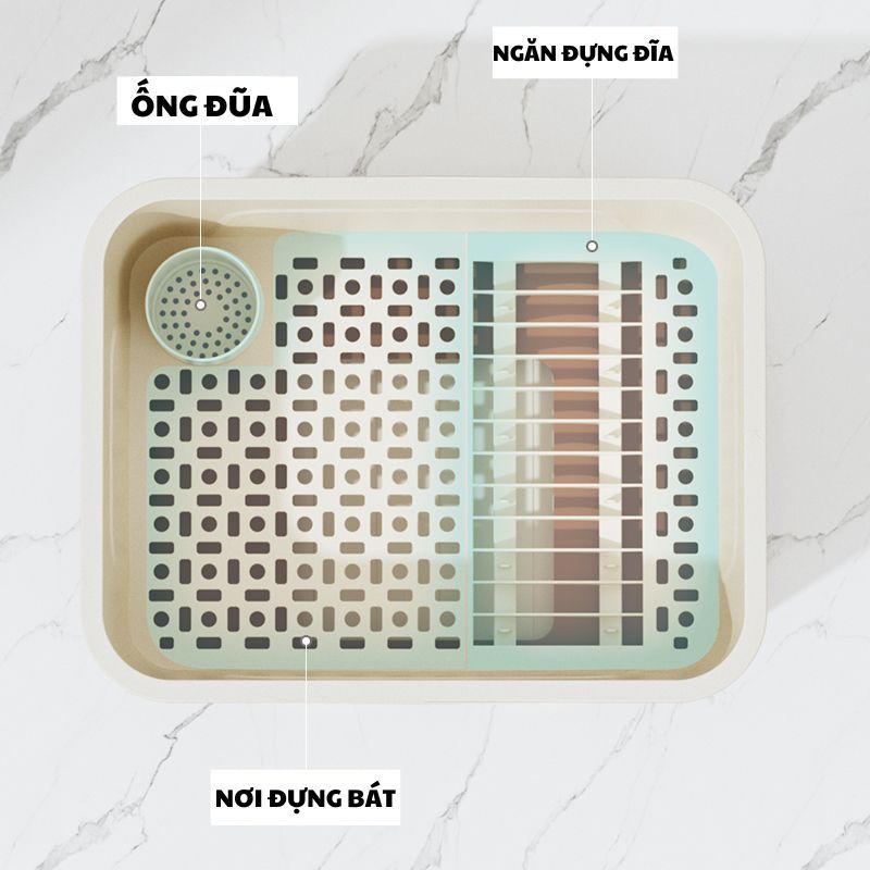 Kệ Úp Bát Đĩa Có Nắp Đậy Enoda Home, Hộp Đựng Bát Đũa Chống Bụi, Giá Úp Bát Kèm Khay Thoát Nước GB005