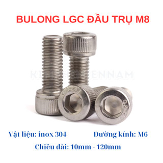 Bulong lục giác chìm đầu trụ INOX 304 M8 (8 li) 10mm - 120mm.