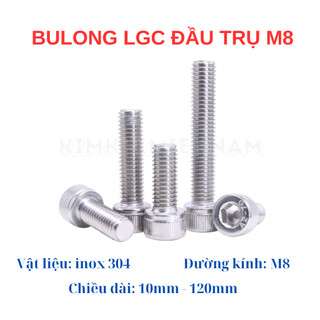 Bulong lục giác chìm đầu trụ INOX 304 M8 (8 li) 10mm - 120mm.