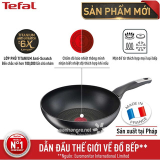 HCM Chảo sâu lòng TEFAL Unlimited 28cm G2551902 hàng nhập khẩu, chảo sâu lòng bếp từ chống dính GermanySnT 90190