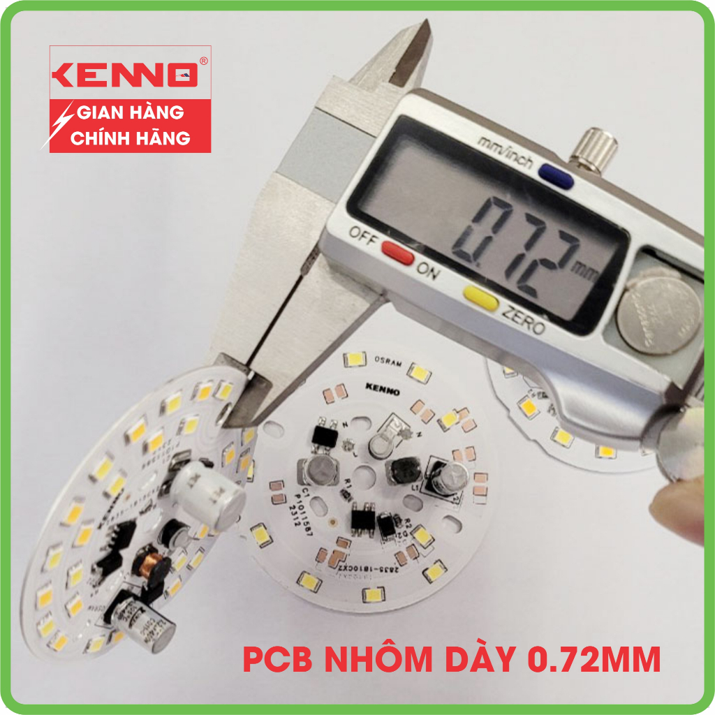 Âm trần nhôm đúc KENNO ATSMD đường kính lỗ khoét 90mm ánh sáng trắng, vàng, 3 chế độ, siêu sáng