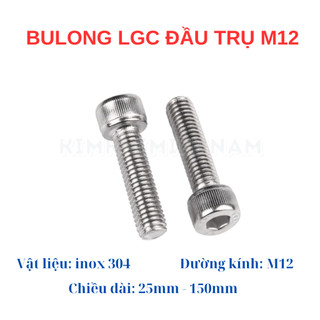 Bulong lục giác chìm đầu trụ inox 304 M12 25MM - 150MM