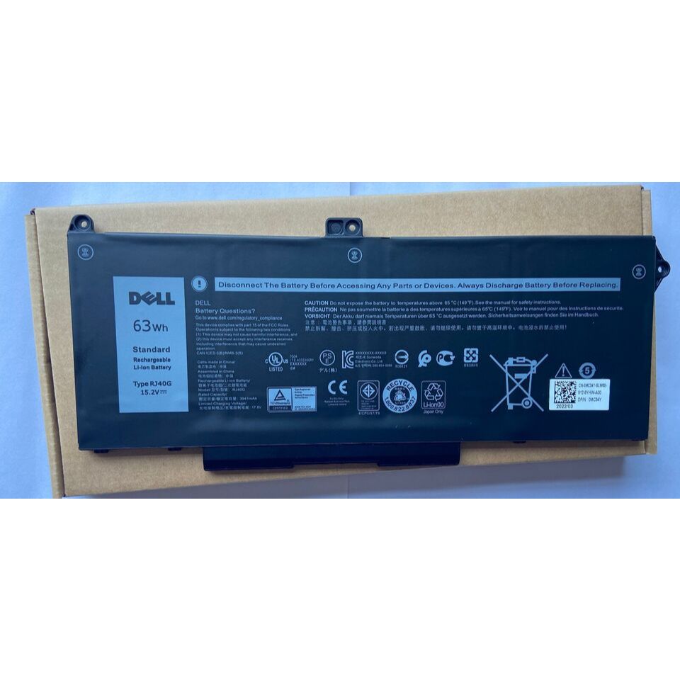 63Wh 4-Cell Laptop Battery RJ40G For Dell Latitude 5420 5520 & Precision 3560 – Replacement For RJ40G, 01K2CF, M033W