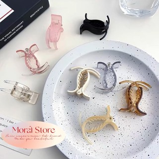 Set 12 Kẹp càng cua Moral Kẹp tóc càng cua 3 răng và 5 răng, cặp tóc thiết kế đen nhám phong cách Hàn Quốc