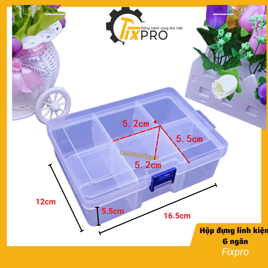 Hộp đựng linh kiện 6 ngăn có thể tách rời chất lượng tốt | Shopee Việt Nam
