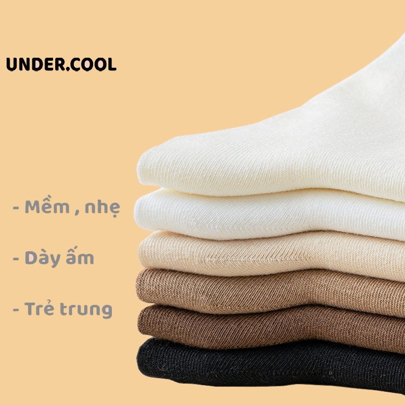 Tất Nữ Cổ Cao UNDERCOOL Vintage Gân Tăm Chất Len Mềm Mại, vớ mềm cổ cao TC02