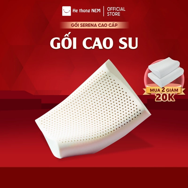 Ruột gối ngủ cao su non Hệ Thống Nệm thiết kế công thái học nằm chống đau mỏi cổ vai gáy, giảm ngáy, ngủ ngon giấc — ảnh 1
