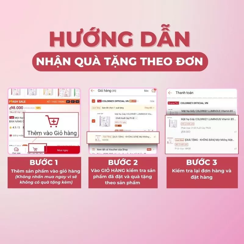 1 Hộp 10 Miếng Mặt Nạ Giấy COLORKEY LUMINOUS Vitamin B5 Hỗ Trợ Phục Hồi 25ml/miếng
