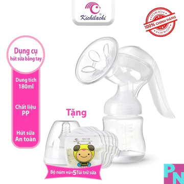 Dụng cụ hút sữa cầm tay máy hút sữa bằng tay Kichilachi hút sữa cầm tay không BPA vắt sữa mẹ 1 cách hiệu quả