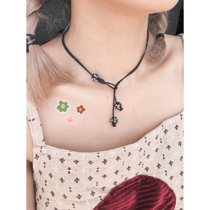 Vòng cổ Chiko - dây chuyền 3 gỗ hoa nhiều kiểu đeo vintage