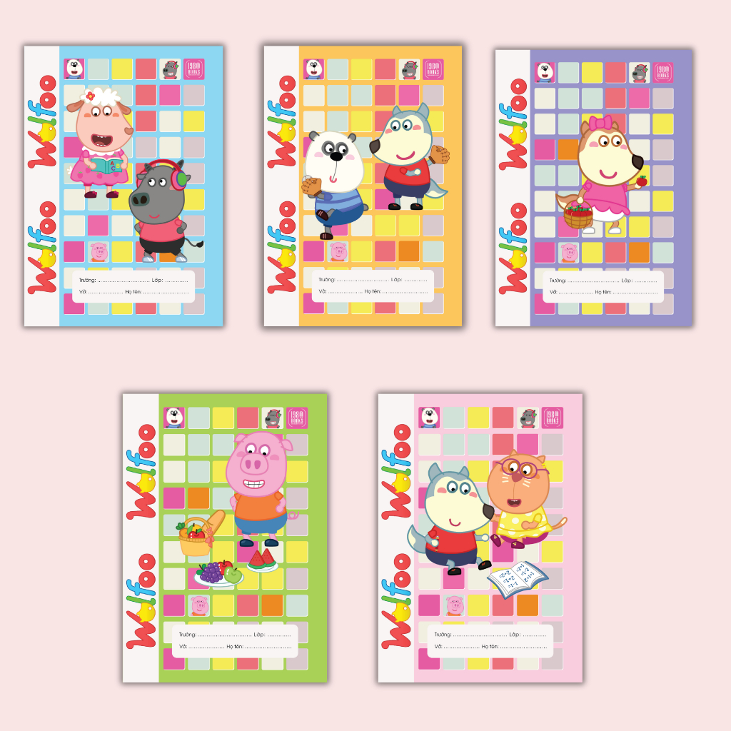 Combo 5 Vở 4 Ô Ly Hình WOLFOO Size 17x24cm - 1980 Books | Shopee Việt Nam