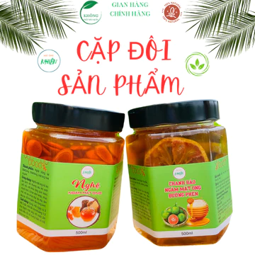 [Giá tốt] Bộ đôi sản phẩm Chanh đào ngâm mật ong / Nghệ tươi ngâm mật ong (Video) - Mật ong NHIÊN