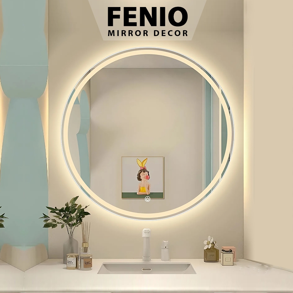 Ảnh Gương led cảm ứng treo tường nhà tắm FENIO hình tròn đường kính 40cm 50cm 60cm 2