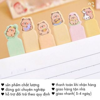 Đồ Dùng Học Tập Capybara Giấy Note Ghi Chú Nhớ Đánh Dấu Trang Cute Timo VPK47