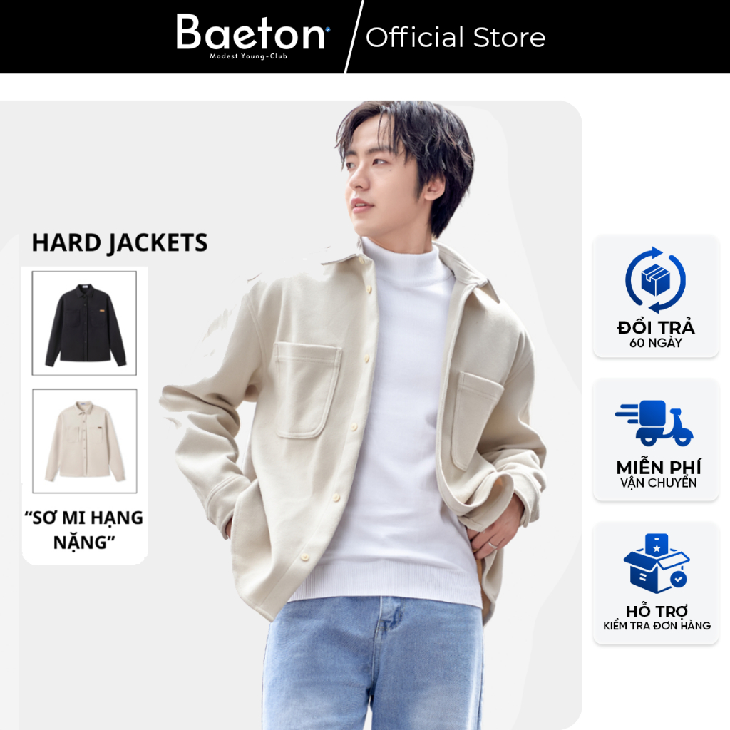 Áo sơ mi jacket unisex basic chất liệu Dạ Hàn sành điệu dày dặn, mềm ...