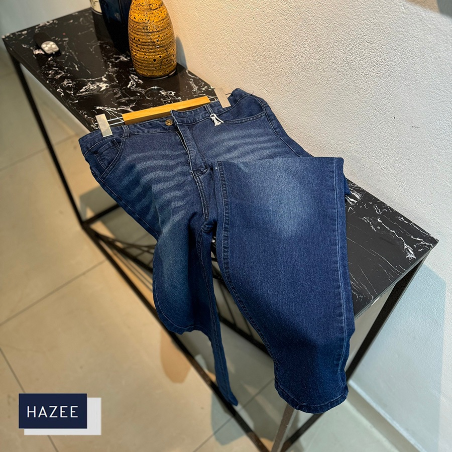 Quần Jean Nam Ống xuông Wash Xanh HAZEE - Quần Ống xuông Denim Cạp Cao Nam Thời Trang Top Trending