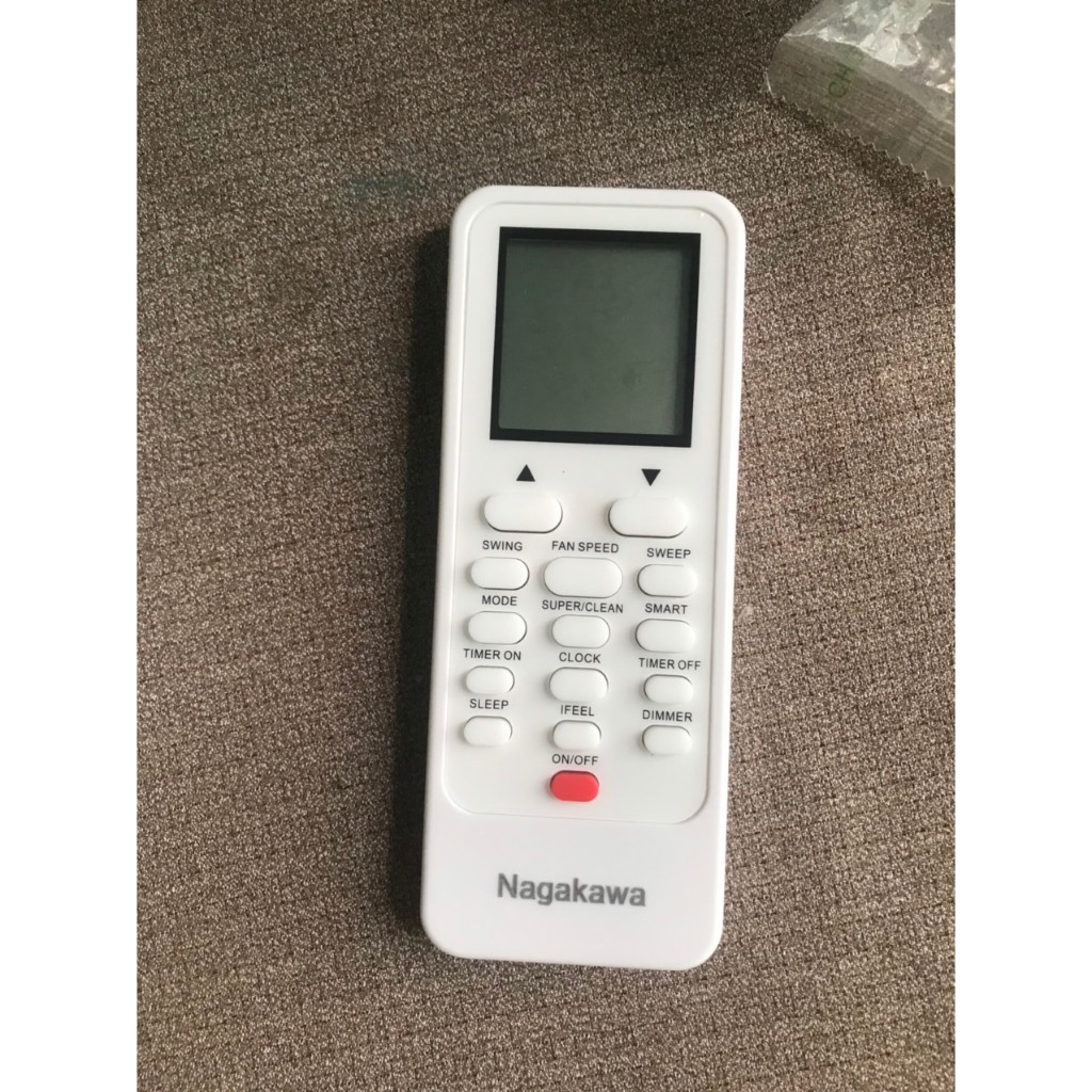 Điều khiển điều hòa máy lạnh nagakawa 1 nút đỏ hàng xịn - Tặng kèm pin chính hãng