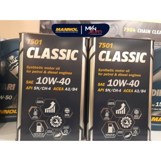 Nhớt Tổng Hợp giúp đi êm, bền bỉ, bốc hơn - Mannol Classic 7501 10w40 HC Synthetic + Ester - Mvn Auto