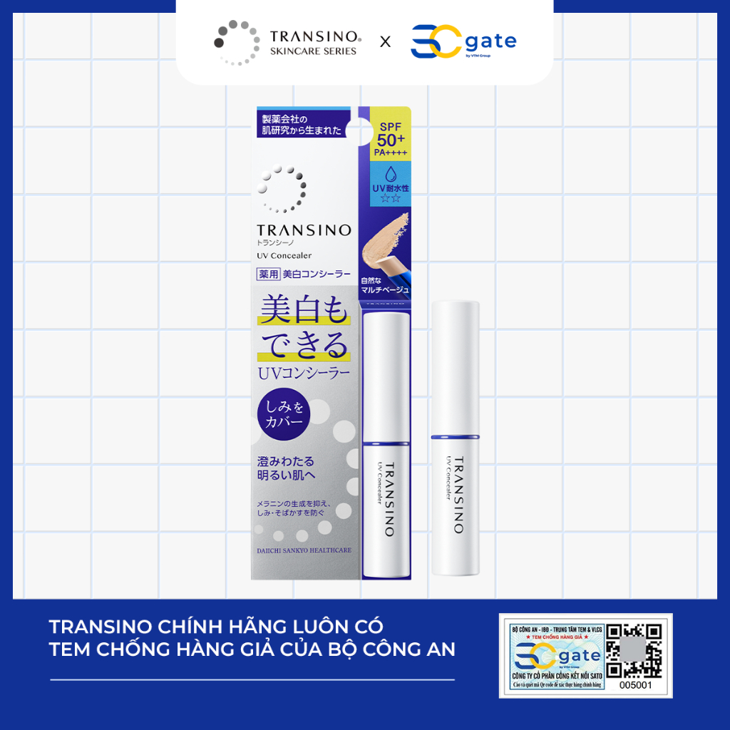 Ảnh Thanh Che Khuyết Điểm & Hỗ Trợ Dưỡng Trắng TRANSINO  2.5g 3