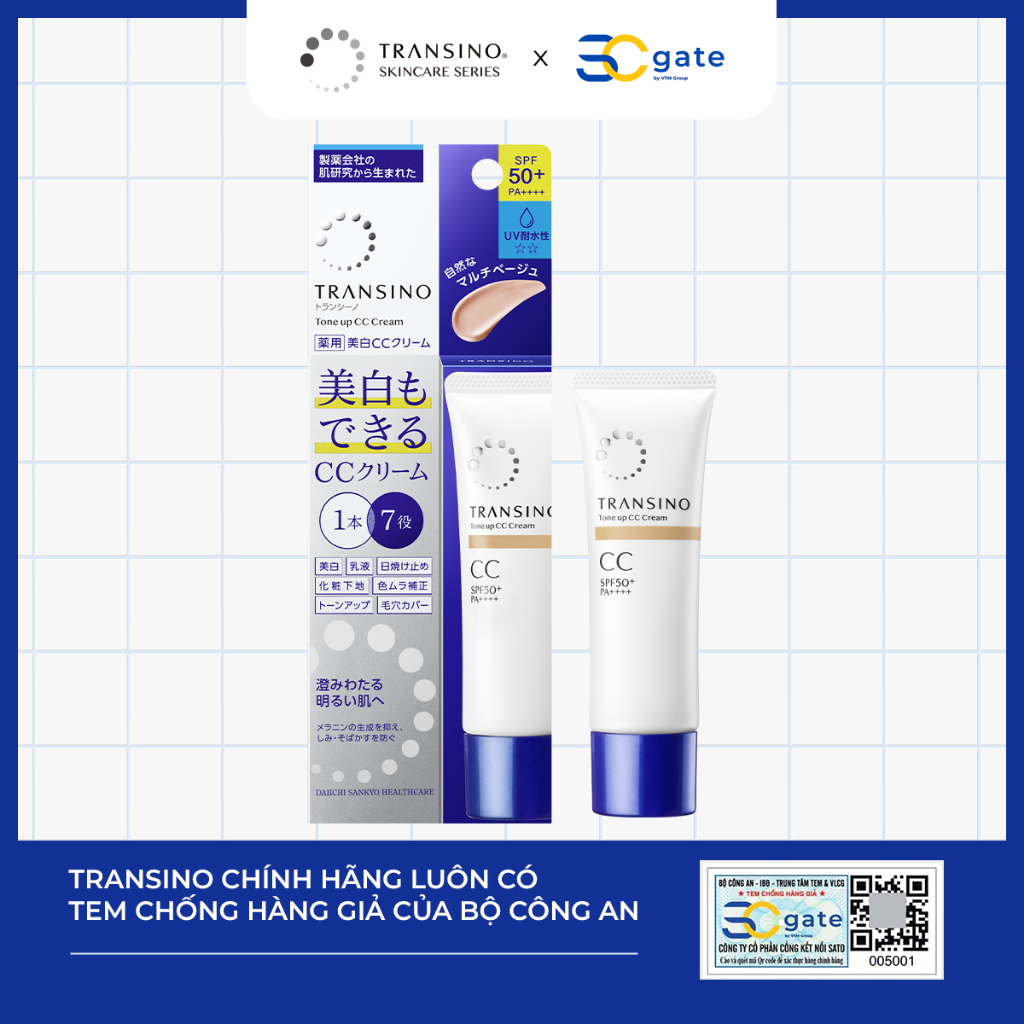 Ảnh KEM NỀN NÂNG TÔNG TRẮNG SÁNG - TRANSINO Tone Up CC Cream 30g 3