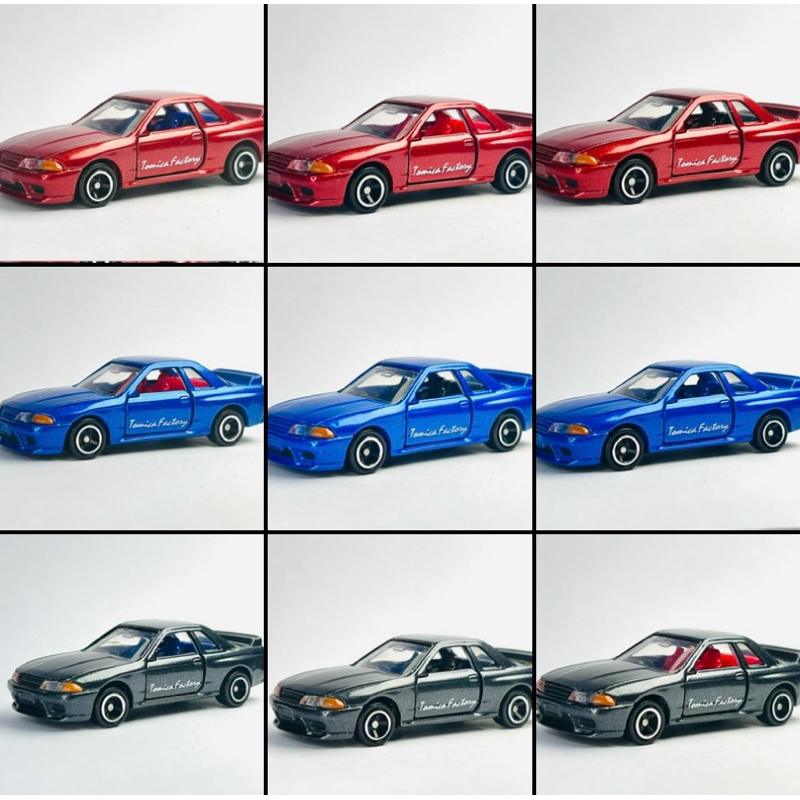 Hobby Store #TH01 Tomica Factory Nissan GT-R R32 3 màu Xanh đỏ xám, 3 ...