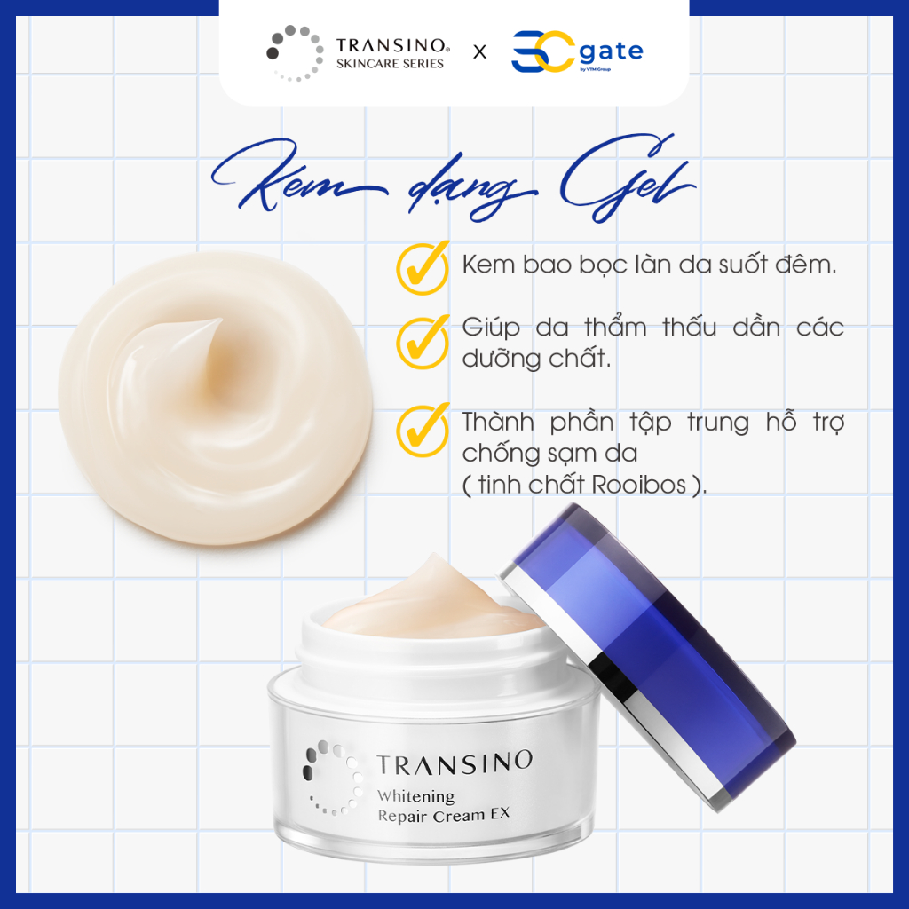 Ảnh Combo 2 Kem Dưỡng Trắng Da Cho Mặt TRANSINO Whitening Repair Cream EX. 4