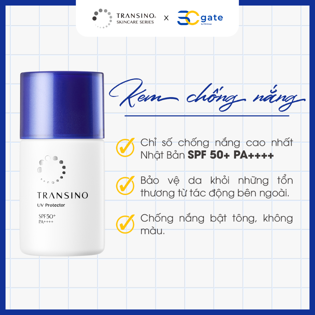 Ảnh Combo 2 Kem chống nắng trắng sáng UV TRANSINO 4