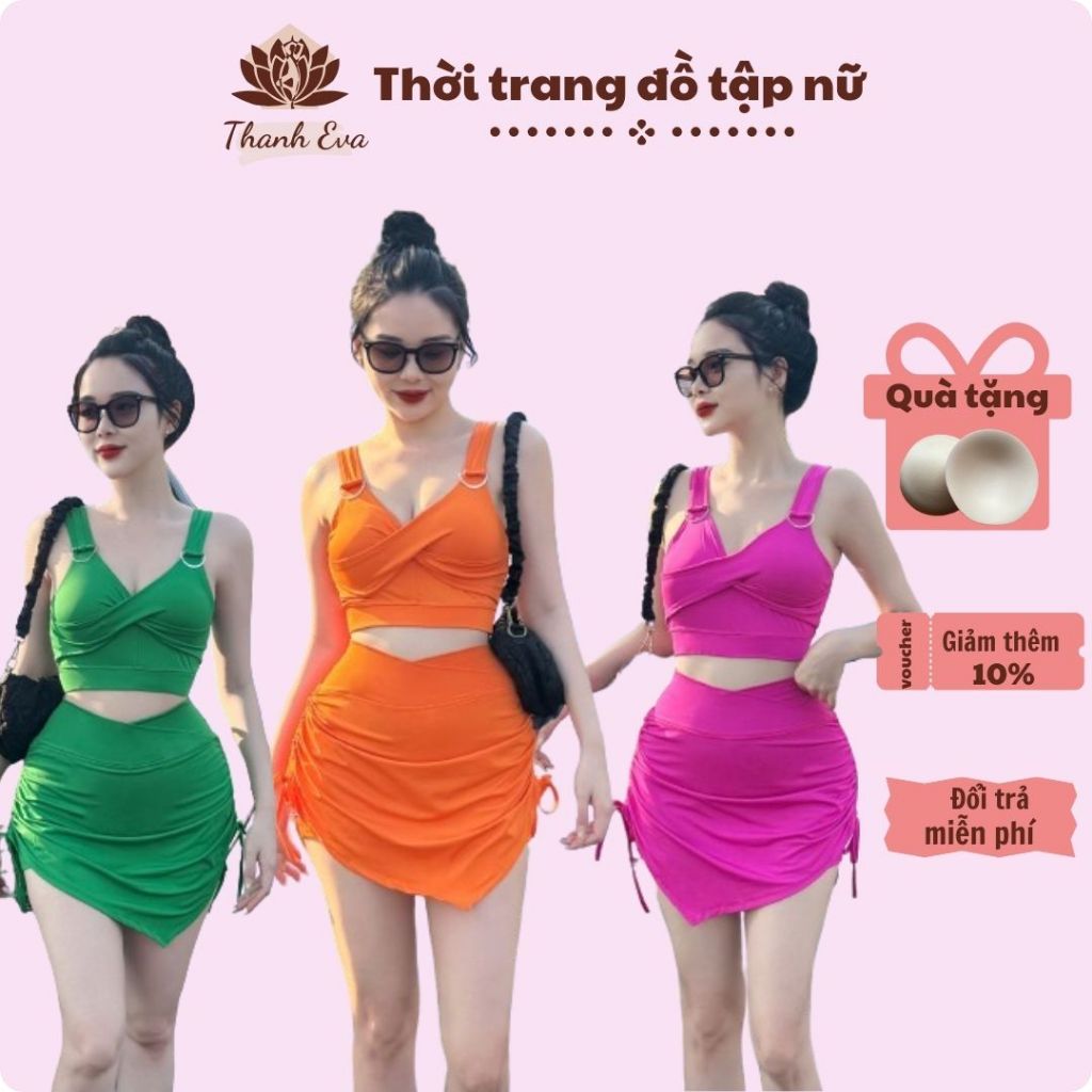 [Phom nhỏ] Bộ váy tập aerobic, zumba, đi bơi, tắm biển... hàng thiết kế mới co giãn thoải mái