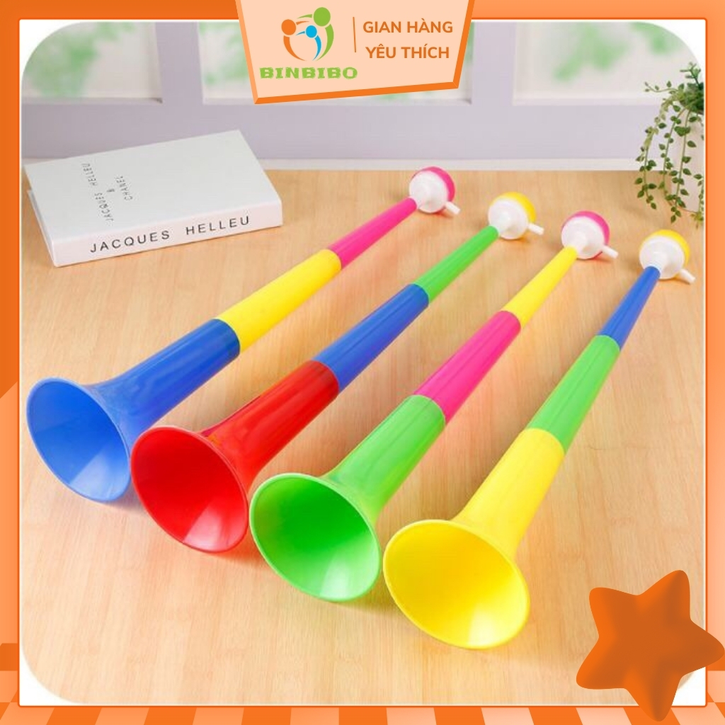 Kèn cổ vũ  đồ chơi kèn loa 3 khúc loại to đẹp nhiều màu sắc - Binbibo
