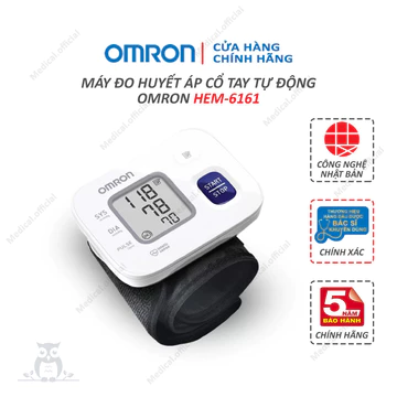 Máy đo huyết áp cổ tay OMRON HEM-6161 - Thương hiệu Nhật Bản, nhỏ gọn, tiện lợi, chính xác