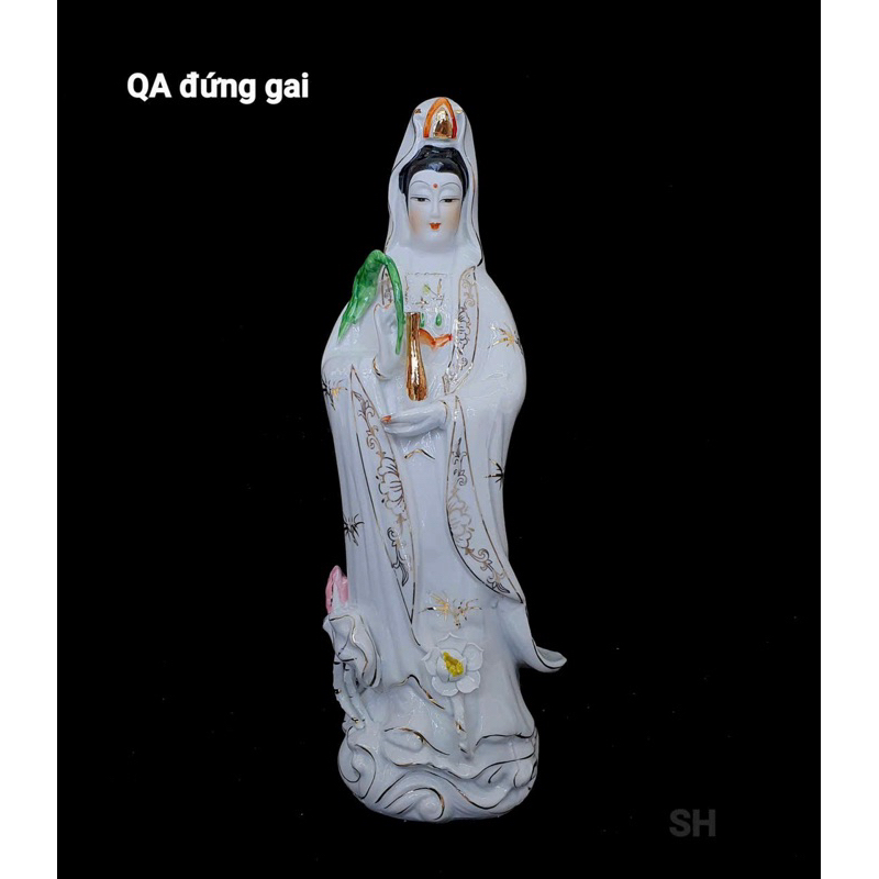 Tượng Quan Âm đứng chất liệu bằng sứ cao 25cm, 30cm, 35cm, 40cm, 48cm