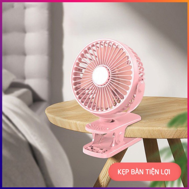 Quạt Mini Tích Điện Để Bàn Cực Mát, Quạt Tích Điện Mini Kẹp Bàn, Độ Kẹp Chắc Chắn Cho Dân Văn Phòng