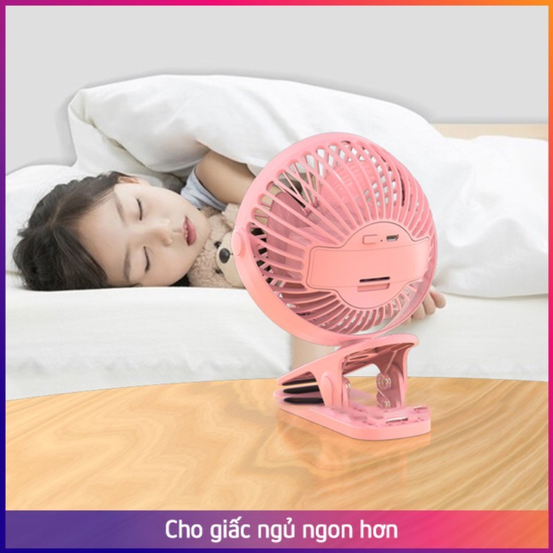 Quạt Mini Tích Điện Để Bàn Cực Mát, Quạt Tích Điện Mini Kẹp Bàn, Độ Kẹp Chắc Chắn Cho Dân Văn Phòng