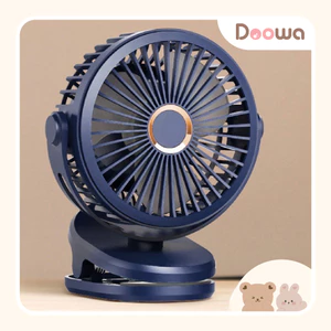 Quạt mini kẹp bàn, Quạt kẹp bàn xoay 360 độ Pin Tích Điện Chân Kẹp Bàn, Kẹp Xe Đẩy - pin sạc, 3 cấp độ