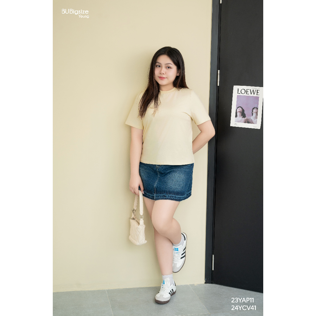 Ảnh Áo phông trơn bo cổ BIGSIZE (55kg đến 95kg) - 23YAP11 - [BU Bigsize Young] 3