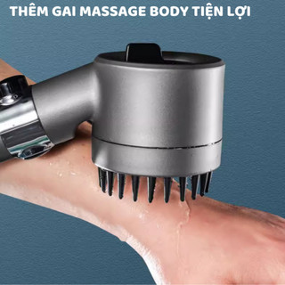Vòi sen 3 trong 1 chế độ phun nước áp suất cao ECO, Vòi tắm tích hợp bàn chải massage cơ thể