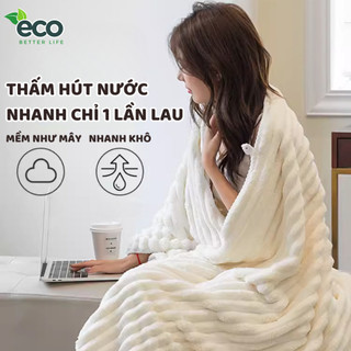 Khăn tắm siêu thấm hút nước ECO, khăn mặt sợi cuộn to chất liệu sợi Microfiber kích thước 70x140cm