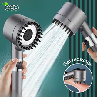 Vòi sen 3 trong 1 chế độ phun nước áp suất cao ECO, Vòi tắm tích hợp bàn chải massage cơ thể