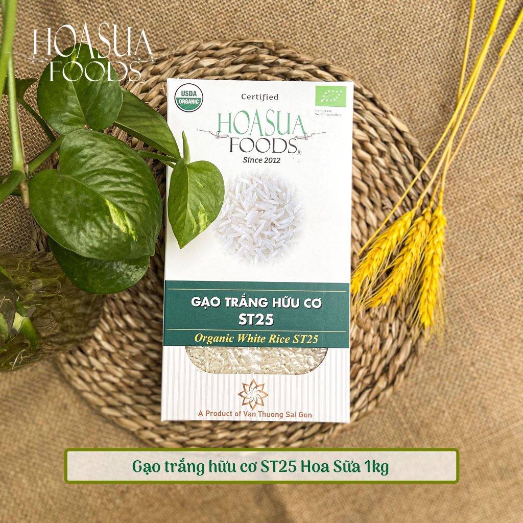 Ảnh Gạo trắng ST25 hữu cơ Hoa Sữa Foods loại dẻo thơm 1KG 2