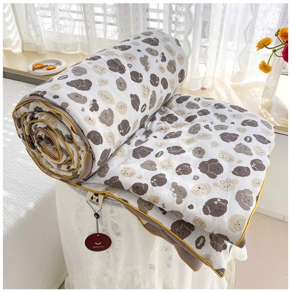 Ảnh Chăn đũi xơ đậu nành ZingZingMart nhập khẩu cao cấp, mền hè trần bông mềm mướt có viền chăn chắc chắn 2