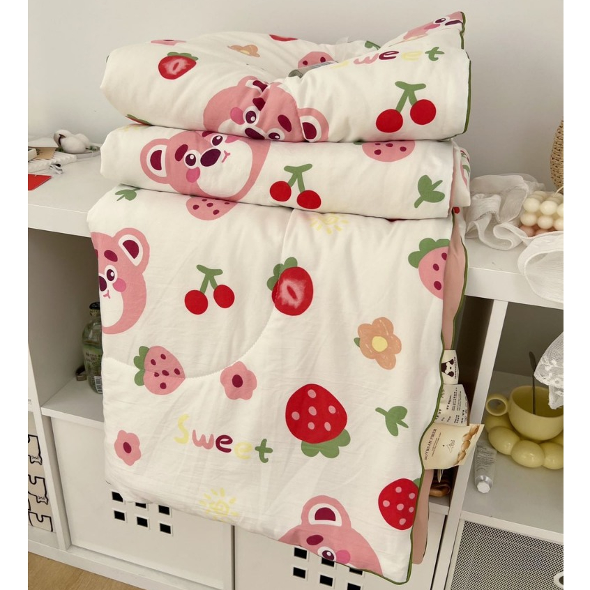 Ảnh Chăn đũi xơ đậu nành ZingZingMart nhập khẩu cao cấp, mền hè trần bông mềm mướt có viền chăn chắc chắn 3