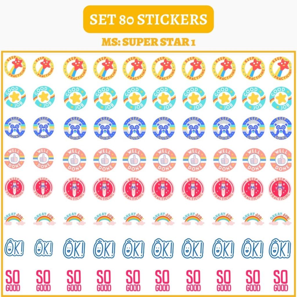 🔥SET 80 STICKER - CHỦ ĐỀ SUPER STARS🔥 | Shopee Việt Nam