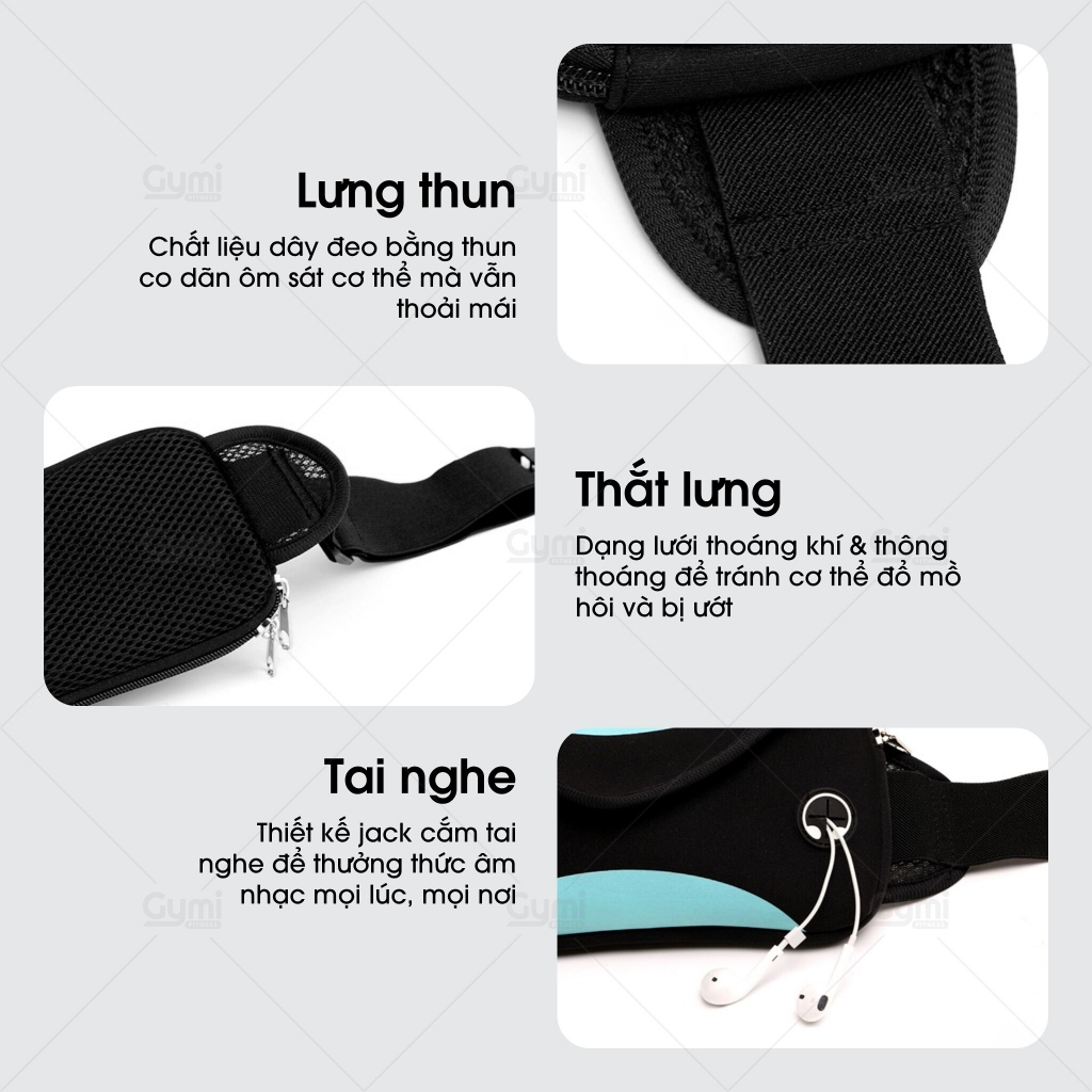Đai Chạy Bộ, Túi Đeo Hông Vuông, Chạy Bộ Đựng Điện Thoại Chống Nước - TĐE04 - TĐE04-Vuong