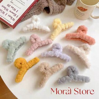 Kẹp Tóc Phủ Lông Kẹp Càng Cua Nhiều Màu Sắc Ngọt Ngào Thời Trang Hàn Quốc Cho Nữ