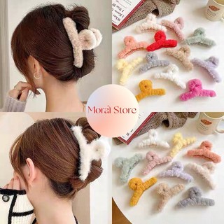 Kẹp Tóc Phủ Lông Kẹp Càng Cua Nhiều Màu Sắc Ngọt Ngào Thời Trang Hàn Quốc Cho Nữ