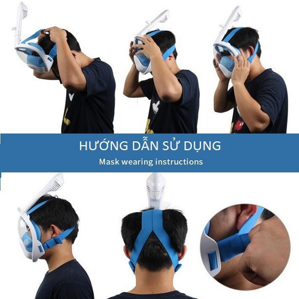 Ảnh Mặt Nạ Lặn Biển Mặt Nạ Bơi Full Face Mask MNF01 Hãng Amalife 2