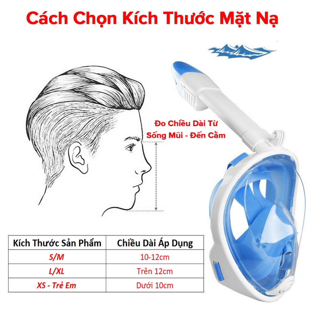 Ảnh Mặt Nạ Lặn Biển Mặt Nạ Bơi Full Face Mask MNF01 Hãng Amalife 3