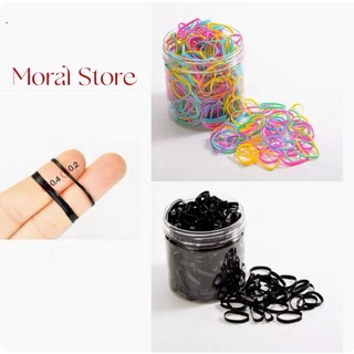 Gói 100G Chun Buộc Tóc Nhiều Màu, Màu Đen MORAL