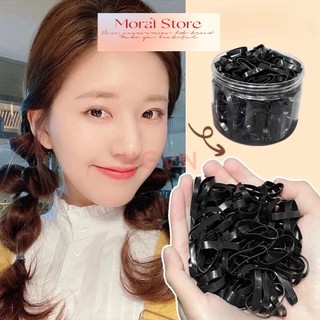Gói 100G Chun Buộc Tóc Nhiều Màu, Màu Đen MORAL